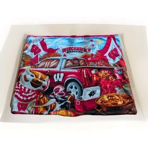 Wisconsin Badgers Fleece Blanket 43 X 50 Truck Helmet 2 Sided‎